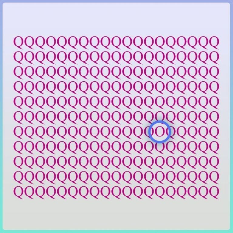 Et udfordrende IQ-puslespil: kun de heldige finder det skjulte bogstav 'O'